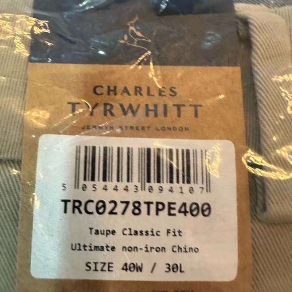 CHARLES TYRWHITT Ultimate Non-Iron Chinos - Taupe - 40/W / 30L - Picture 6 of 7